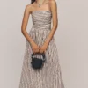 RamonValy Chestnut Stripe Bandeau Midi Dress