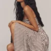 RamonValy Chestnut Stripe Bandeau Midi Dress